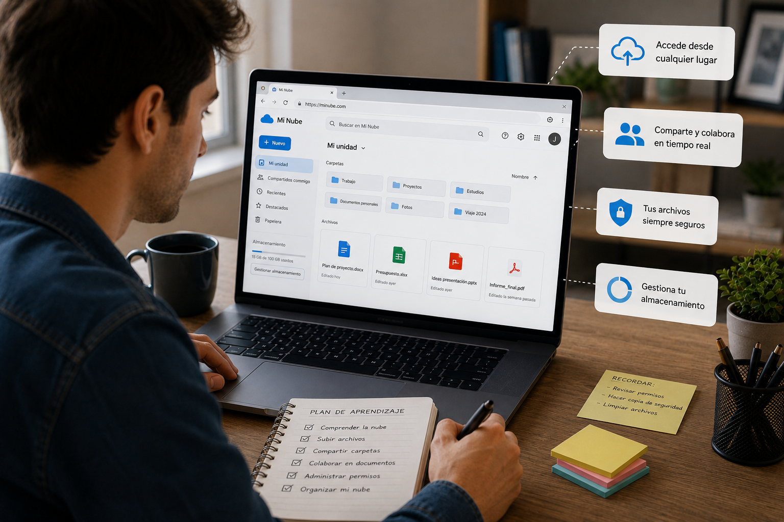 Domar la nube: espacio, búsqueda y trabajo offline